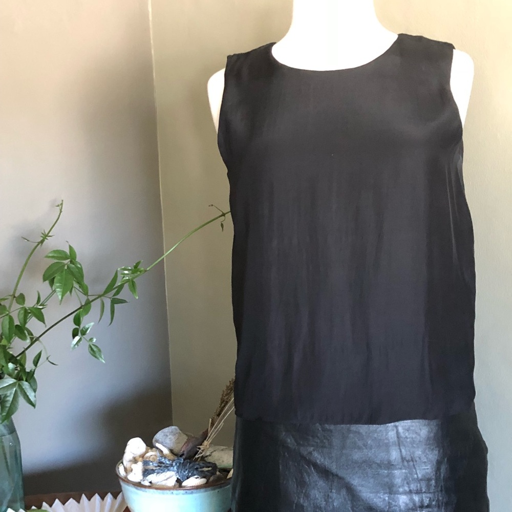 Parker silk and leather mini dress